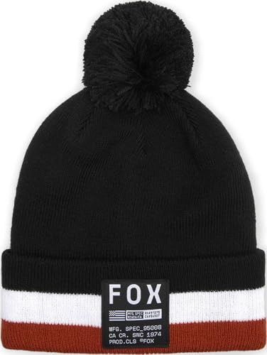 Winter HAT Fox Fracture POM Beanie Black OS