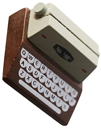 TOYANDONA Miniatur Schreibmaschine Modell Für Puppenhaus Zubehör Mini Schreibmaschine Deko Im Retro Vintage Stil Für Wohnkultur Büro Wohnzimmer Und Foto Requisiten