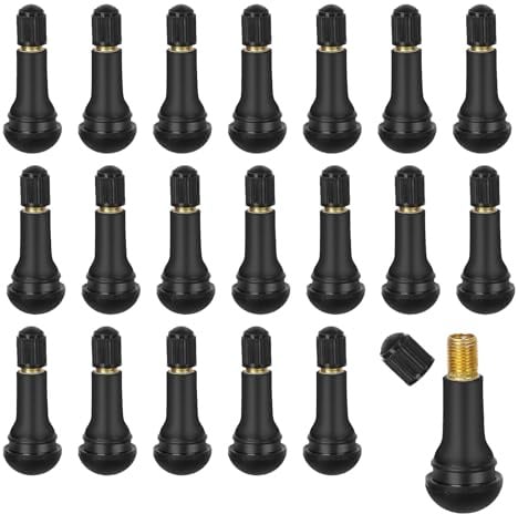 RPHONGHONG 20 Stück Autoventil, TR413 Gummiventile Universell Reifenventil | Felgenventile Reifen Felgen Ventile Snap-In Gummiventile Ventile für Meist Auto Motorräder (Schwarz)
