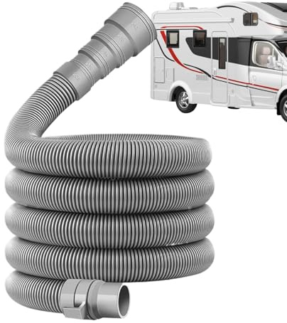 Zusammenklappbares Wohnwagen-Abflussrohr Mit Verstellbarem Adapter, 400cm Wohnmobile Abwasserschlauch, Wohnwagen Zubehör, Auslaufsicher & Platzsparend, Für Wohnmobil Und Anhänger