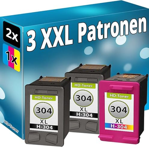 Inkadoo 3X Tinte Patronen kompatibel für HP 304 XL Envy 5020 5030 5032 5034 Deskjet 3735 3750 Set