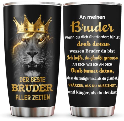 Fotans besten Geschenke für Brüder Weihnachts/Geburtstagsgeschenk für Brüder – Trinkbecher für Erwachsene 20oz, Kaffeetasse als Geschenk für den großen Bruder von der Schwester