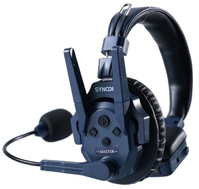 SYNCO Xtalk Master Wireless Intercom Headset System, 2,4 GHz Full-Duplex, 500 m Reichweite, Masterfreie Verbindung, ENC Noise-Cancelling, 45ms Low Latency, 15H Akku, APP-Steuerung (XTalk Master 1)