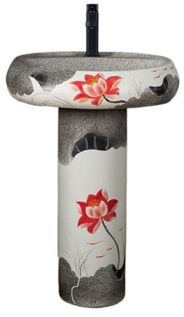 Retro Keramik Waschbecken Standwaschbecken Standwaschstation für Außenpools Balkone & Gars Stilvolles Vintage Design für Zuhause & Gewerbe