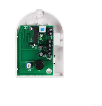 Kabelgebundener Glasbruchsensor für Alarmanlagen - Digitale Signalverarbeitung, Haustier-Immun, einstellbare Empfindlichkeit (9 m Reichweite), 12 V DC, ABS-Gehäuse,