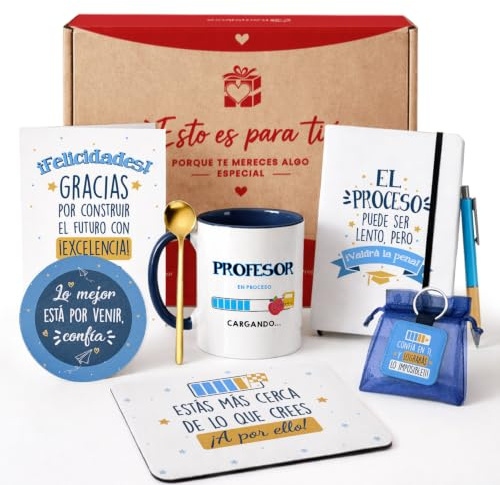 Kembilove® Regalo Profesor con Taza – Pack Profesor con Accesorios – Detalle Original para Fin de Curso, Graduación y Cumpleaños – Hombre