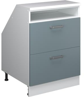 Vicco Küchenschrank für Dachschrägen R-Line, Blau-Grau, 60 cm