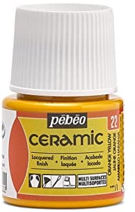 3253124 peinture a froid céramique flacon de 45ml jaune orange