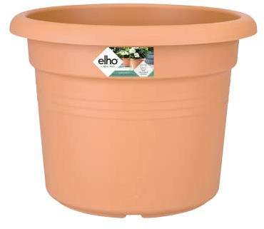 Elho Green Basics Cilinder 45 - Pot De Fleurs pour Extérieur - Ø 43.8 x H 33.8 cm - Marron/Terre Cuite Doux