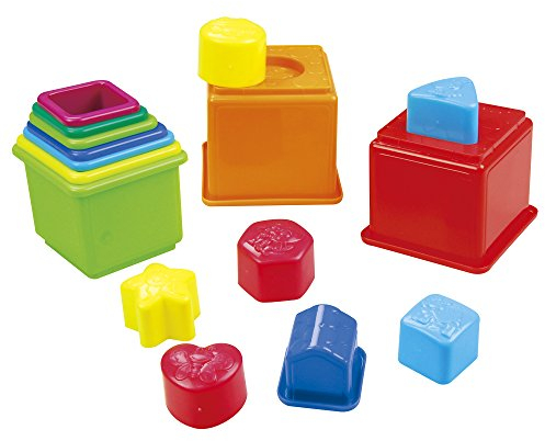 ColorBaby Play, Set Cubos apilables y Figuras geométricas, 16 Piezas (44286)