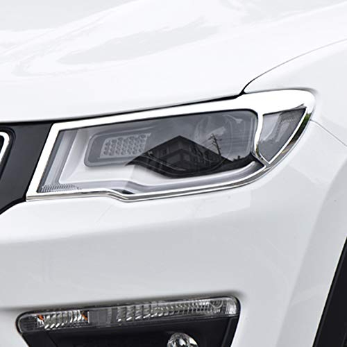 Scheinwerfer-Abdeckungen, Zierleisten für Jeep Compass 2017–2018 2. Generation, ABS, Chrom, 2 Stück