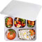 AIYoo 18/8 (304) Stainless Steel Dinner Plate Food Storage Container, 5 Compartment Divided Dinner Tray for Adult Picnic, Restaurant Container, Divided Food Serving Tray with Plastic Lid