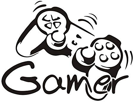 Autocollant mural en vinyle avec manette - Décoration murale pour chambre d'adolescent et de salle de jeux (gamer)