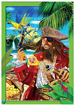 Deluxebase 3D LiveLife Tray Jigsaw Puzzle - Piraten-Insel. Lentikulares Puzzlespiel des Piraten-3D mit 40 Stücken! Tray Puzzle Range Originalvorlage genehmigt vom bekannten Künstler, Michael Sear