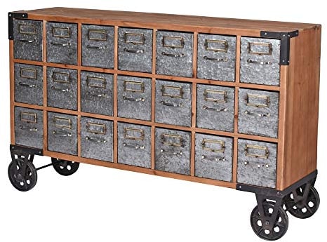 Lowboard „LOFT Studio“ – Apothekerschrank auf Rollen | 21 Schubladen | Holz & Metall | Barschrank im Industrial Design lof060 Palazzo Exklusiv