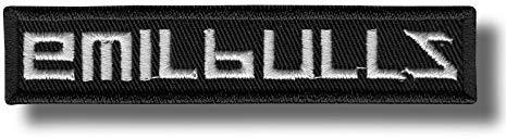JJTEXTIX Emil Bulls Aufnäher bestickt zum Aufbügeln: Schwarz, Rechteckig, 8–10 cm, 1 Stück, Reise, Tier, Mittel, Bügelflicken