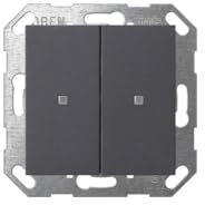 GIRA 517328 KNX Taster, Wippe 2fach, System 55, Anthrazit