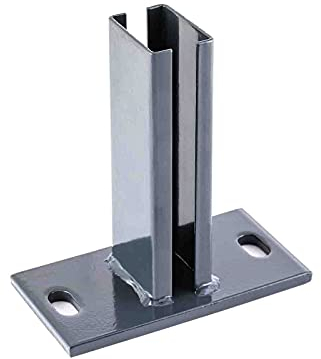 Zaundirekt ZD-Small Fussplatten Adapter anthrazit 150x80mm