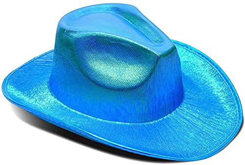 VOUNEDA Cowboy Glitzer Hut, Neuheit Unisex Erwachsene Kostüm Party Hut, Glitzernder Glitzer Cowboy Hut Halloween Karneval Weihnachten Bunte Mütze Bunte Perlglanz Ritter Western Cowboy Hut