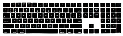 MiNGFi Englisch QWERTY Silikon Tastatur Schutz Abdeckung für Kabellos Magic Keyboard mit Ziffernblock (2017+) Modell A1843 US/ANSI Tastaturlayout - Schwarz