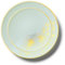Decor Decorline - 32 Piatti Eleganti in Plastica Rigida Riutilizzabili per 16 persone - Collezione Orchid - Turchese/Oro - Piatti per la cena e il dessert - 2 misure (16x26cm, 16x19cm)