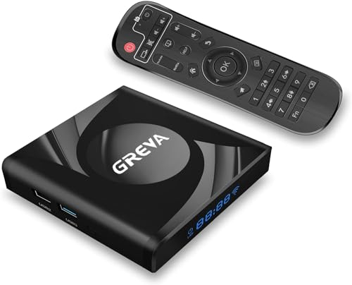 GREVA 8K Android TV Box 13.0 2GB RAM 16GB ROM, Internet TV Box RK3528 Chipsatz Unterstützung WiFi6 HDR10 BT5.0 USB3.0 Ethernet LAN 3D HD Smart TV Box Bluetooth