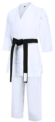 Amur Leopard Kinder Kampfsportanzug Karate Basic Jungen Mädchen Judoanzug mit Weißer/Schwarzer Gürtel