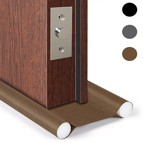 HASA zone 93 cm Burlete Puerta Entrada para Puertas Blindadas y Exteriores de 8,5 a 10 cm de Grosor, Tela Oxford Burlete Puerta Exterior, Marrón