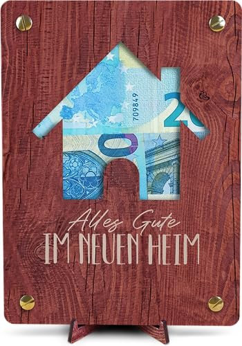 Einzugsgeschenke Wohnung - XL Geldgeschenk aus Holz inkl. Ständer | Willkommen Zuhause, Home Sweet Home, neues Zuhause Geschenk, Haus, Umzug Geschenk, neue Wohnung Geschenke (Home)