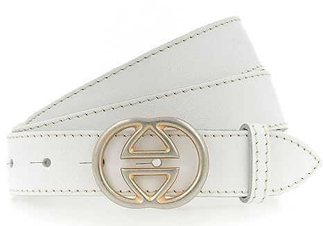 Vanzetti Leather Buckel Belt W100 White