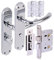 HANDLEZONE® Avis Door Handles on Backplate Bathroom Lock Pack with Ball Bearing Hinges - Polished Chrome