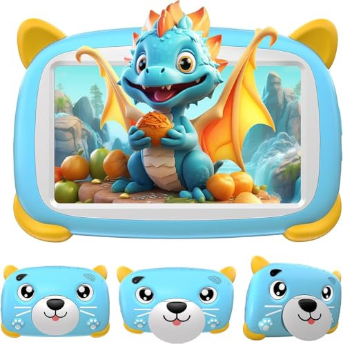 DOOGEE U7 Tablette Enfants 7 Pouces, Tablette Android 4GO RAM + 32GO ROM/TF 1TB Contrôle Parental, Tablette Tactile GMS Certified/Double Caméra/WiFi/Type C, Bleu