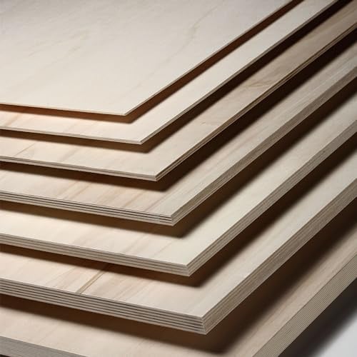 Compensato Pannelli Legno Pioppo Fogli di Legno per Decorazione, Modellare, Pannelli Taglio Laser, Pirografia, Pareti (5 pezzi di 820X400X6 MM)