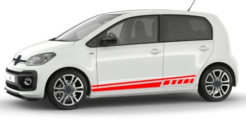Auto Seitenstreifen Aufkleber-Set,Dekor-Sticker komp. mit VW Up in Wunschfarbe(210 Black Gloss)