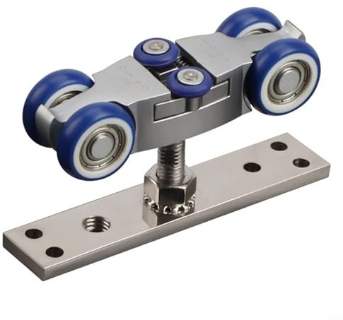 Folding Door Hanging Wheel, Thickened Folding Door Hanging Wheel Sliding Door Track Heavy Duty Barn Door Sliding Kit Silver