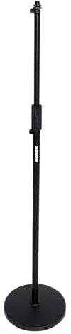 Shure by Gator Stage & Studio Series ; Support de micro à base ronde Shure avec embrayage rotatif à hauteur standard réglable et base de 10 ; (SH-RBMICSTAND10)