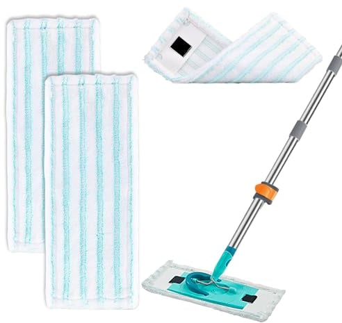 FYSL 2 Stück Wischbezug, Wischmopp Bezug für Leifheit Clean Twist M Ergo Micro Duo, Bodenwischer Ersatzbezug, Wischbezug aus Microfaser, Set Ersatz-Wischbezüge für Alle Böden