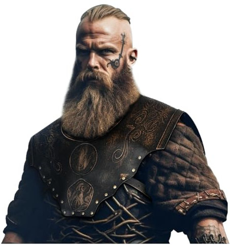 L'VOW Brustpanzer aus Leder, Wikinger-Stil, für Erwachsene, Renaissance, LARP, Ritter, Cosplay, Mittelalter, Braun, Einheitsgröße