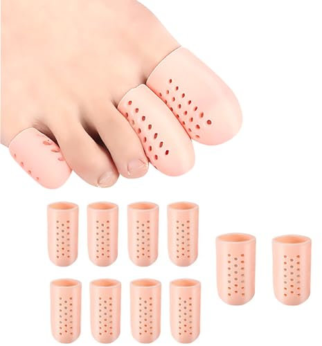 Protezione alluce,10 Pezzis Protezione Dita Piedi Silicone,Copri Piedi Traspiranti,cappucci Copri dita in gel,per Previene la formazione di calli e vesciche,Protect Nail Toes-Per uomo e per donna