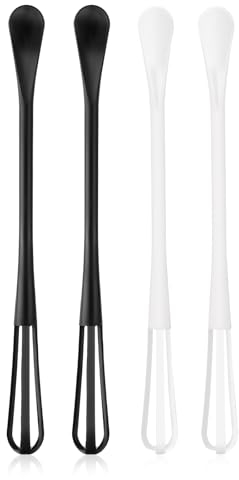 Jeffdad Lot de 4 mini fouets multifonctionnels, fouets à œufs pour la cuisson de petits fouets pour fouetter, battre, mélanger les ingrédients, mélanger les sauces