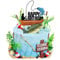 Fishing Cake Topper, Gone Fishing Cake Topper With Bass Reed For Fisherman Themed Decoration And Retirement Party Supplies