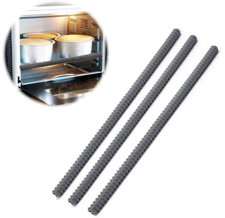 4PCS Silicone Oven Rack Protectors Heat Resistant Oven Edge Guard Protect Prevent Burns Microwave Edge Liner Cover for Home Kitchen(Gray)