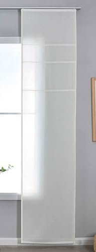 astek Halbtransparente Schiebegardine mit Paneelwagen HxB 245x60 cm Natur »Leipzig« Kettenmuster lichtdurchlässig Elegante Struktur 202450P