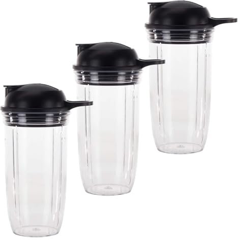 FHAJKTJB 3er-Pack 24-Unzen-Becher und to-Go-Deckel, Ersatzteile, kompatibel mit NutriBullet Pro 1000 Mixer