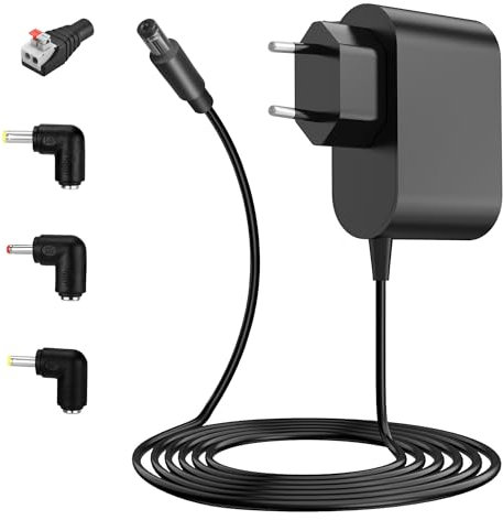12V Netzteil, DC 12V 2A Power Supply Adapter Steckernetzteil für LED Strip, WLAN Router, IP Kamera, Kinder Elektroauto, Externe Festplatte, mit LED Stecker, 5,5x2,1mm, 5,5x2,5mm, 4,0x1,7mm, 3,5x1,35mm