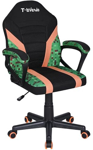 Silla Gaming u Oficina niños Infantil de Tela giratoria ergonómica Estudio o Escritorio con Ruedas Brazos diseño Moderno sillón Gamer Ordenador Videojuegos