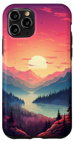Mountains & Nature Theme, Landscape, Sunset Case for iPhone 11 Pro