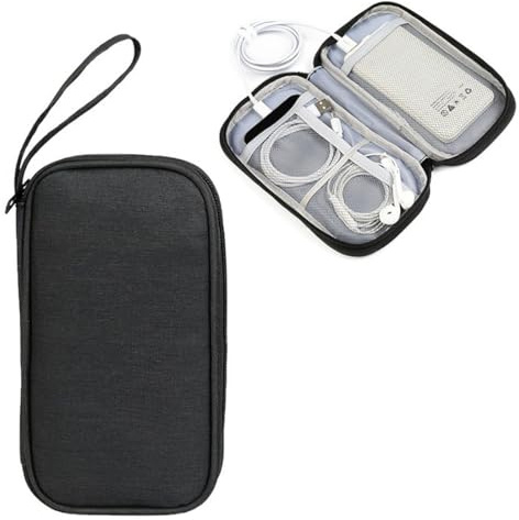 JEYORZY 1 Pcs Organizzatore Cavi Custodia da Viaggio, Accessori Elettronici Borsa Universale, Borsa per Gadget Elettronica Portatile, per USB, Schede SD, Caricabatterie, Hard Disk, Nero