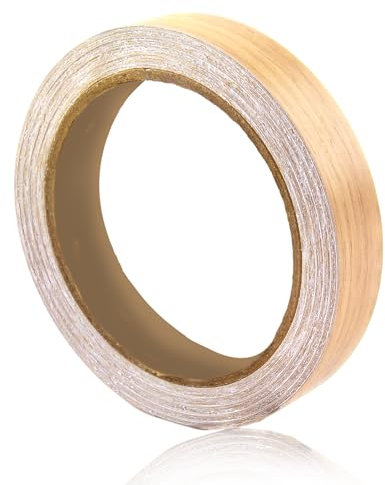 Melamine Edge Tape, 18mm*10m Wood Style Self-Adhesive PVC Edge Banding Trim Decorators Ironing Pre-Glued Edging Strip Easy DIY Application for Shelf Table Door Furniture Cabinet Kitchen Restoration