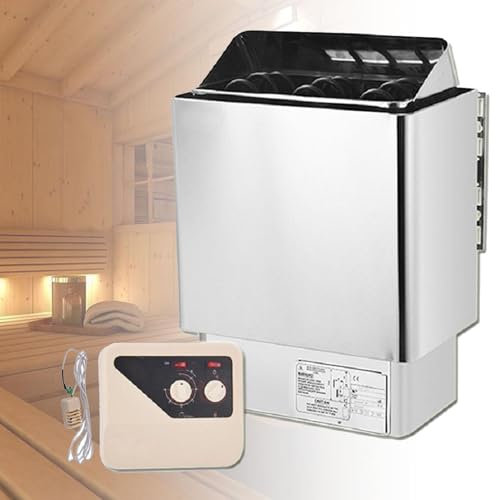 YXYLJOZ Chauffage de Sauna en Acier Inoxydable de 9KW avec minuteur de 3h et contrôleur Externe pour Sauna à Domicile, hôtel, Spa. (9KW)